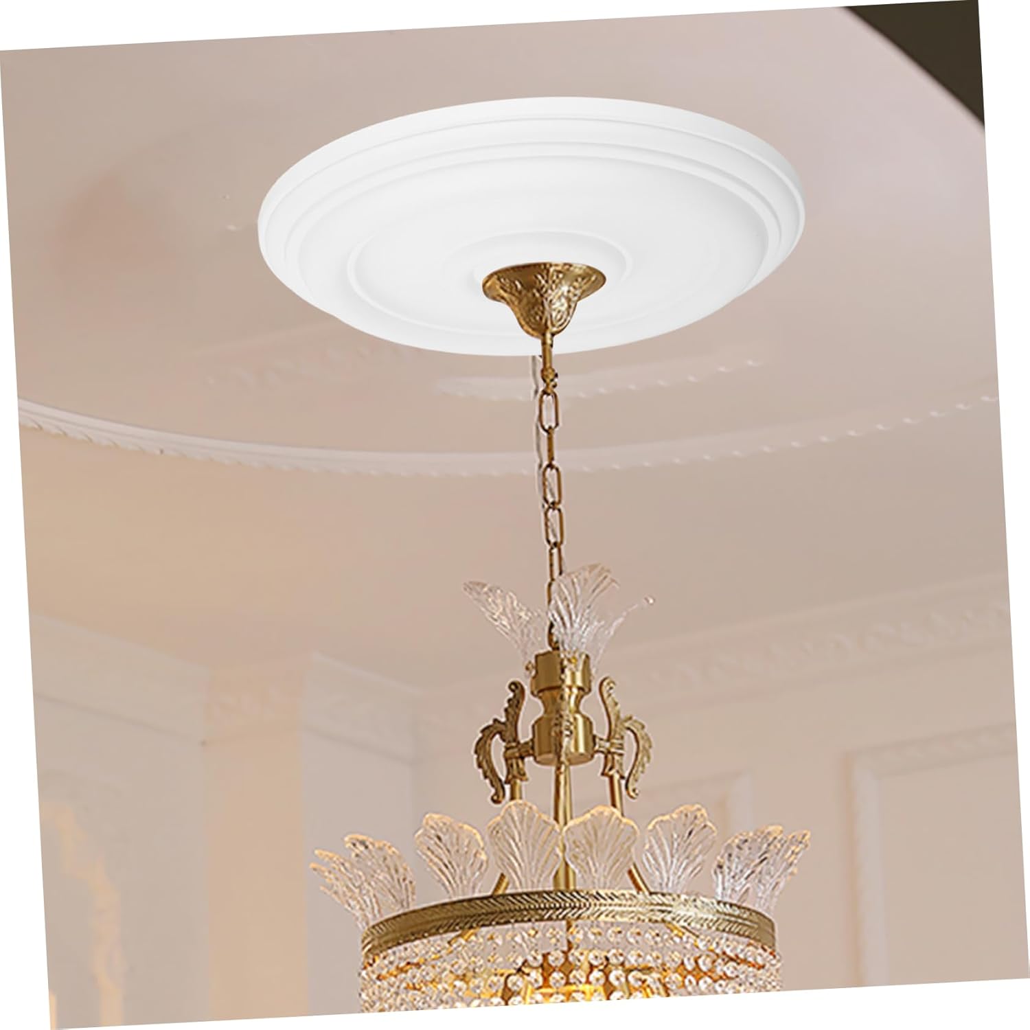 DOITOOL Pu European Style Ceiling Light Panel Decorative Ceiling Medallion Diy Lighting Setup