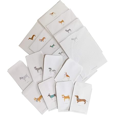 Amazon Hwt レターセット 封筒 24枚 便箋 80枚 セット 寒中見舞い 鹿 わんこ コーギー 可愛い デザイン 封筒付 犬 動物 アニマル 癒し系 わんこ8種 レターセット 文房具 オフィス用品