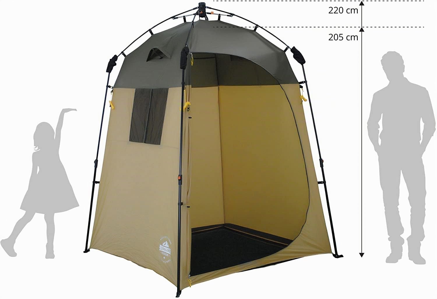 Lumaland Tenda Doccia e Cabina spogliatoio Sistema QuickUp di Montaggio Marrone