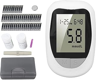 Blood Glucose Monitor Kit, Portable Blood Sugar Test Kit with 1 Lancing Device, 50 Test Strips, 50 Lancets, 1 Blood Glucose Meter, Diabetes Testing Kit, Glucometer Kit for Home