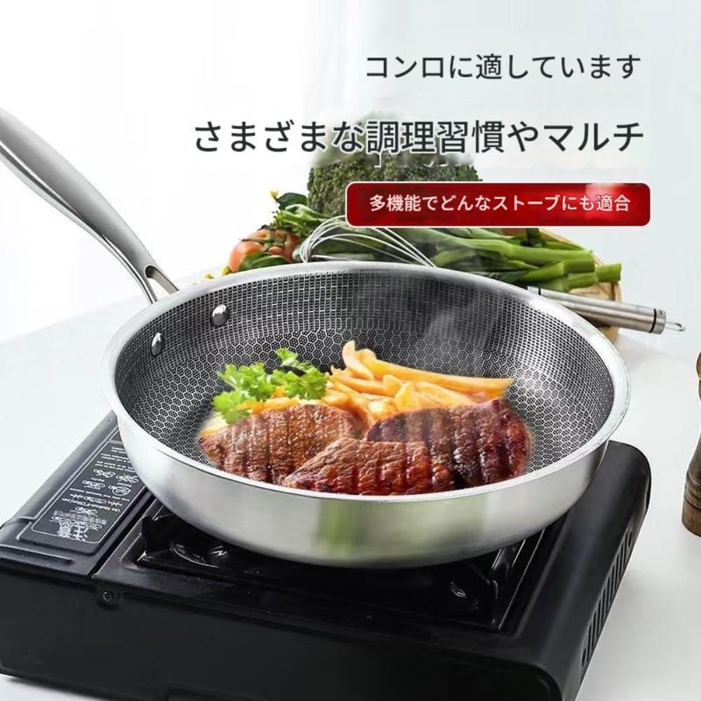 Amazon | BtcFu チタン合金 フライパン ステンレス ノンスティック 7