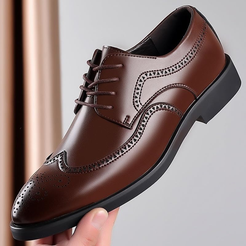 Men's Oxford Lace-Up Leather Dress Shoes Formal Business Shoes for Groom Office Party Suit Tuxedo Wedding Look2