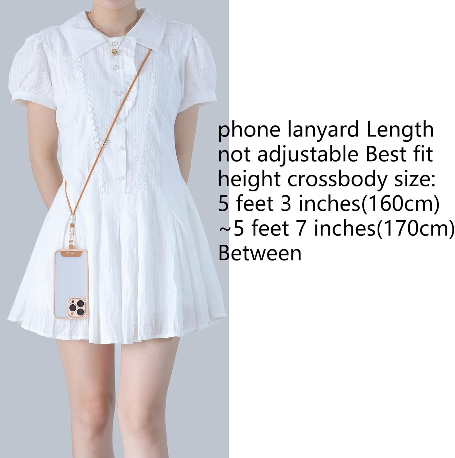 Leather cell phone lanyard Detachable Phone Chain Strap 2-in-1 Phone Charm with - Image 2