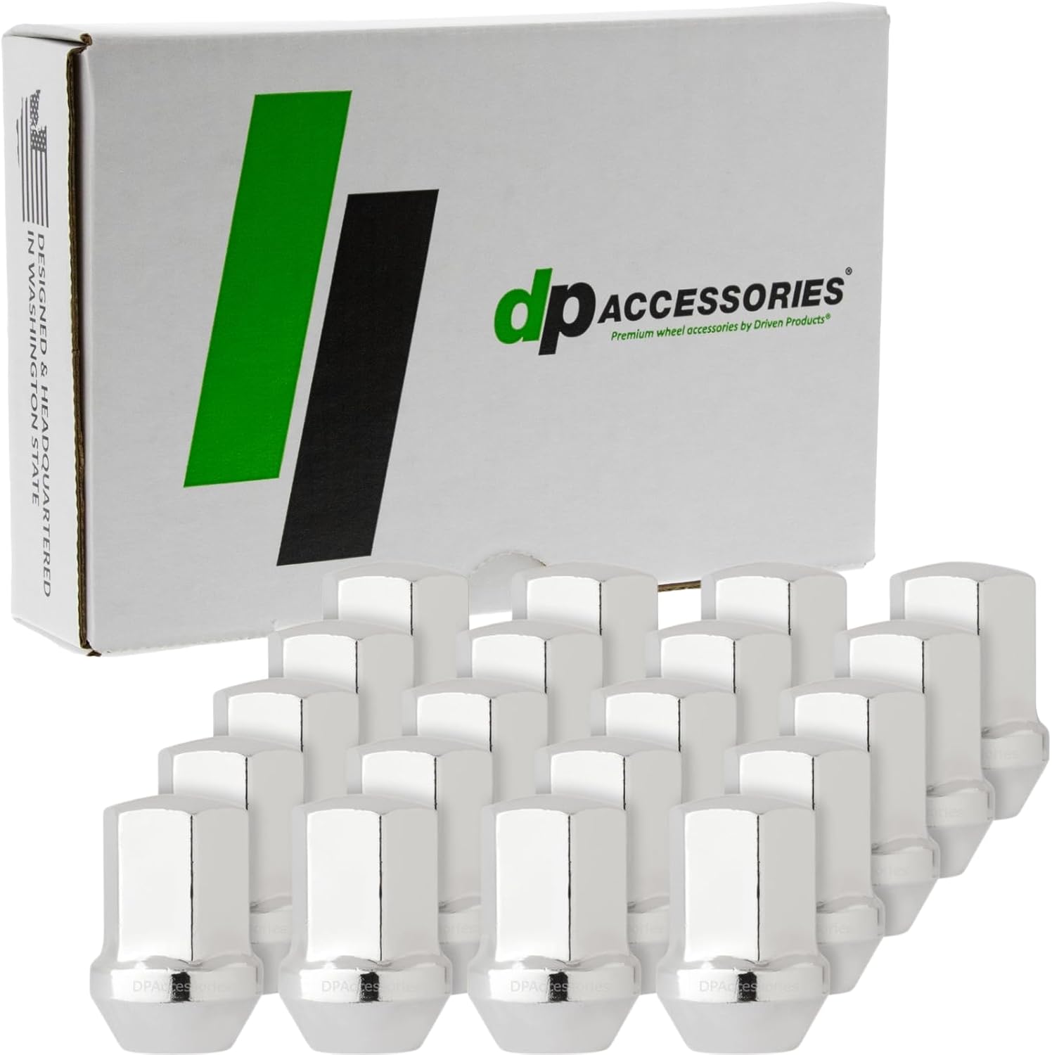 DPAccessories Chrome Lug Nuts | Compatible Replacement for Jaguar | T4A2670 | Factory/OEM Wheels Only | Set of 20 | DJA141501F-CH/020