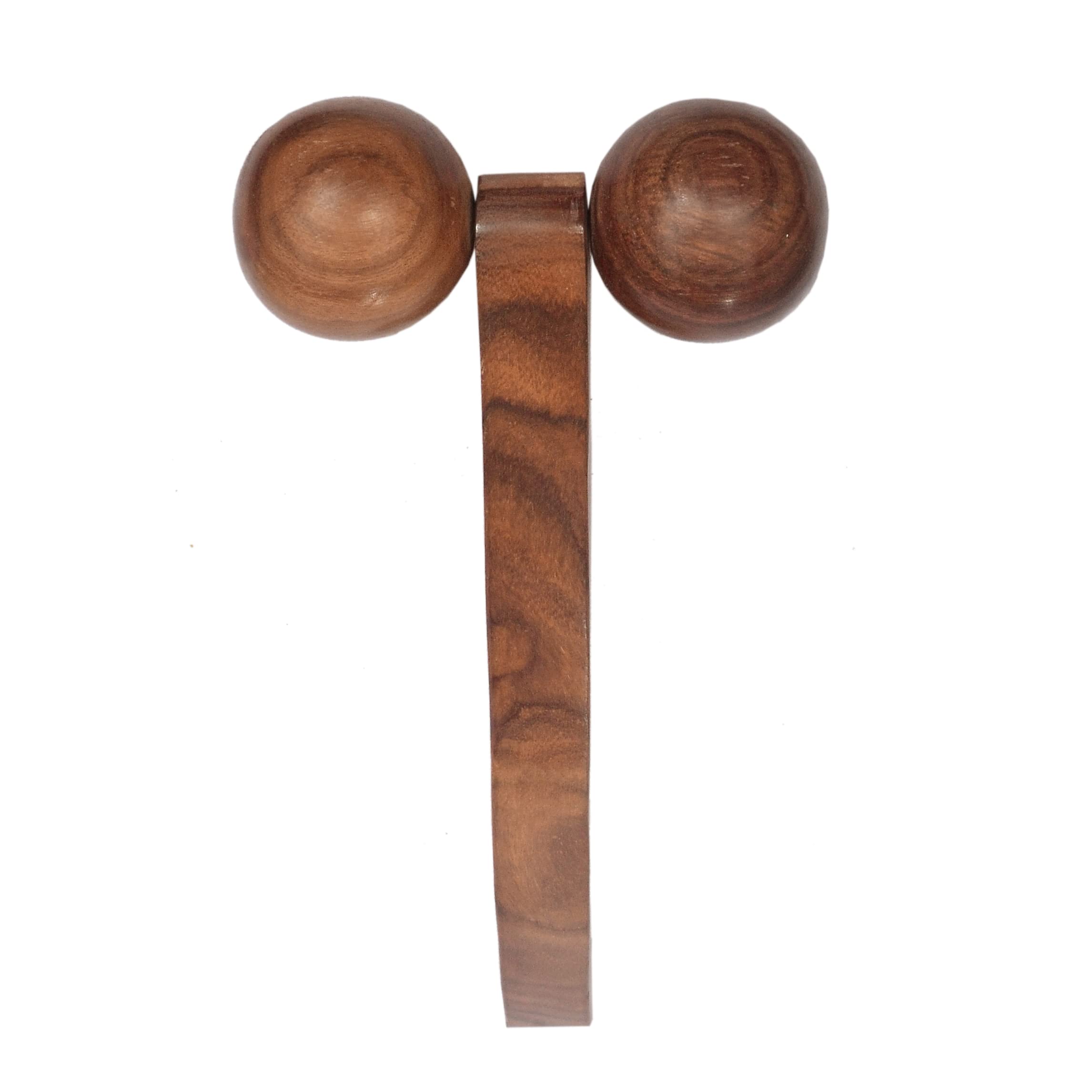 All About wood Sheesham Wooden Easy-to-use & carry Long Handle Hand Roller Body Massager- Stress Relief- Acupressure - Image 2 thumbnail