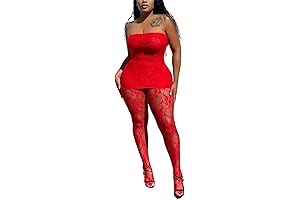 Sexy Lace Mini Tube Dress Strappy Zipper Stockings Set