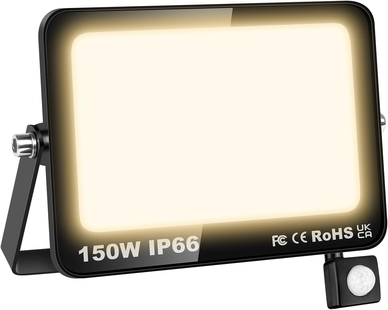 Willpower LED Floodlight with Motion Sensor,150W 15000LM Outdoor Security Lights Outside Lamp 4000K Warm White Spot Light Exterior Lighting for Yard Backyard House Court Stadium Parking,IP66 85V-140V