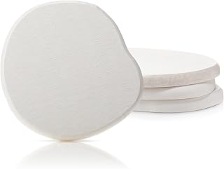 NUOBISHI Diatomaceous Earth Coasters Set of 4 - Absorbent Quick-Dry Stone Coasters for Drinks & Desks, Modern White Design