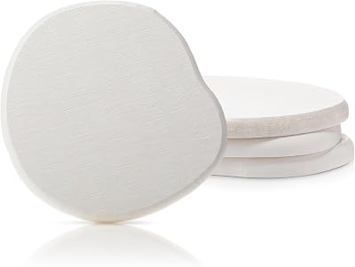 Diatomaceous Earth Coasters Set of 4,Cool Absorbent Quick-Dry Drink Coasters for Desks,Cute Modern Stone Design with Stylish White Aesthetic,Housewarming Gifts (4, White)