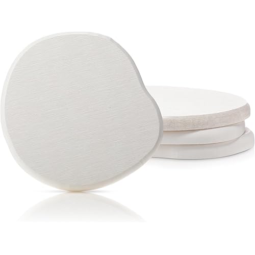 Diatomaceous Earth Coasters Set of 4，Cool Absorbent Quick-Dry Drink Coasters for Desks, Cute Modern Stone Design with Stylish White Aesthetic (4, White)
