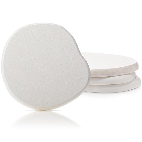 Diatomaceous Earth Coasters Set of 4，Cool Absorbent Quick-Dry Drink Coasters for Desks, Cute Modern Stone Design with Stylish White Aesthetic (White, 4) - White - 4