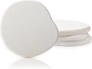 Diatomaceous Earth Coasters Set of 4，Cool Absorbent Quick-Dry Drink Coasters for Desks, Cute Modern Stone Design with Stylish White Aesthetic (4, White)