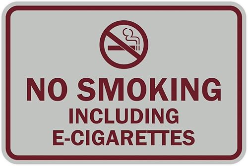 Miniatura 2 de Signs ByLITA Clásico enmarcado no fumar incluyendo cigarrillos electrónicos signo (rojo) - mediano