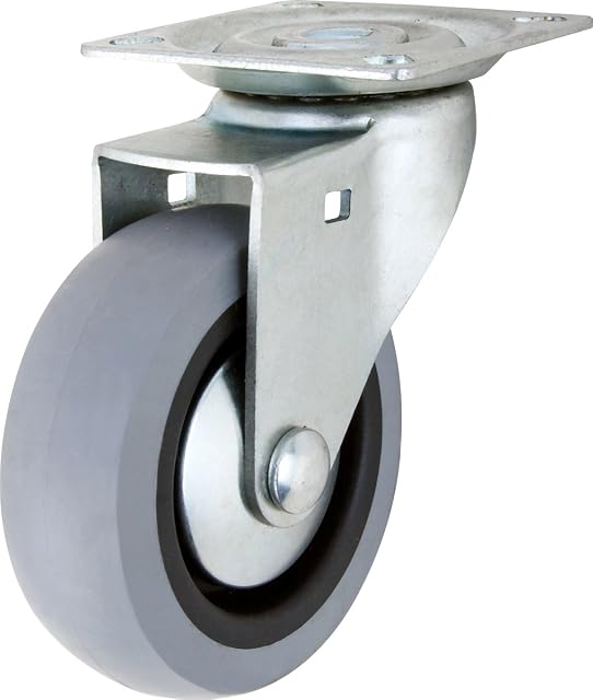 Shepherd Hardware 3545 G1 3-Inch Rigid Plate Caster, Rubber Wheel, 121-lb Load Capacity
