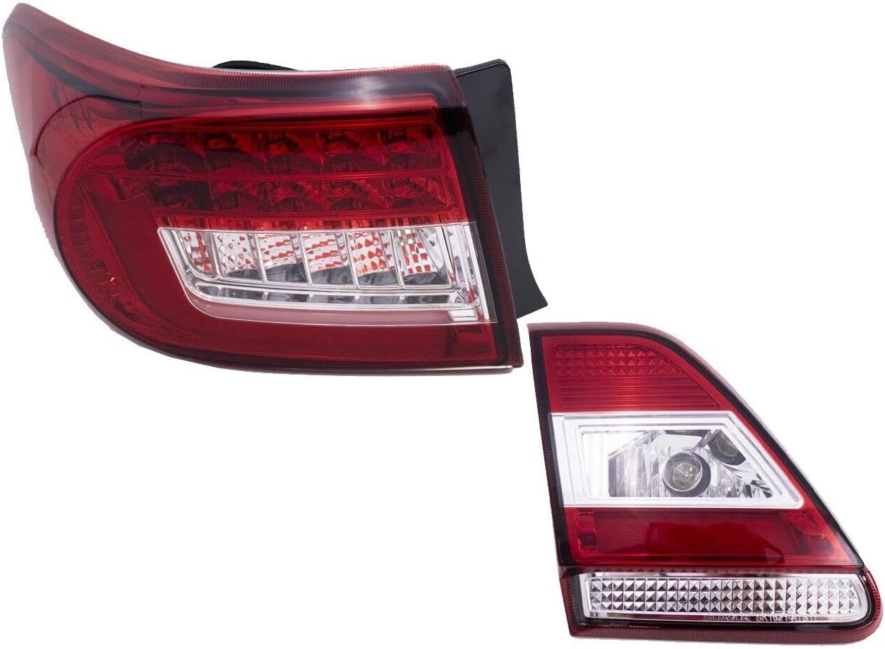Exterior Accessories - LED Tail Lights Compatible with 2011 2012 2013 Corolla Altis Black Brake Signal Light Red