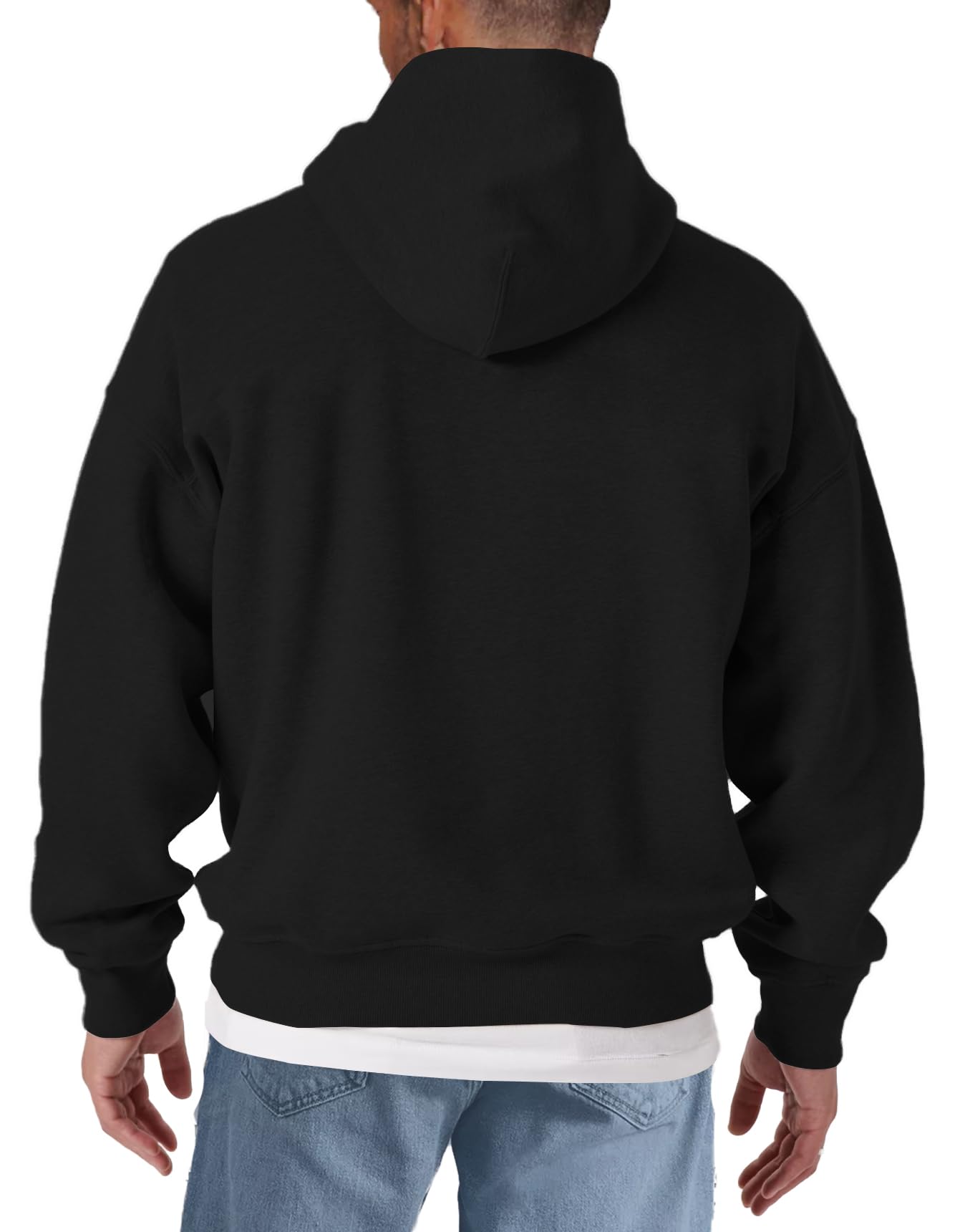 MAKAYA Felpa con Cappuccio Uomo con Scritta Music On World off Hoodie DJ Hip Hop Techno House Streetwear