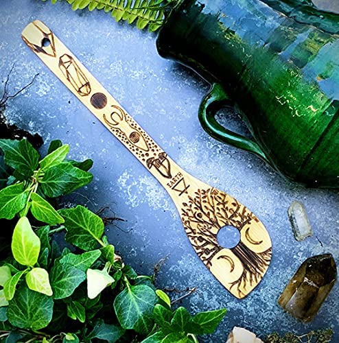 Witchy-Halloween-Utensils-Laser-Engraved-5-Elements-Bamboo-Large-Cooking-Utensils-Set-Cottagecore-Kitchen-Witch-Gift-Romantic-Mothers-Day-Gifts