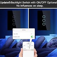Vista 22 de MOES ZigBee Smart Touch Wall Light Switch,Requires Tuya ZigBee Hub,No Neutral Wire/N+L Wiring,No Capacitor,Smart Life Tuya 2/3 Way Remote Control