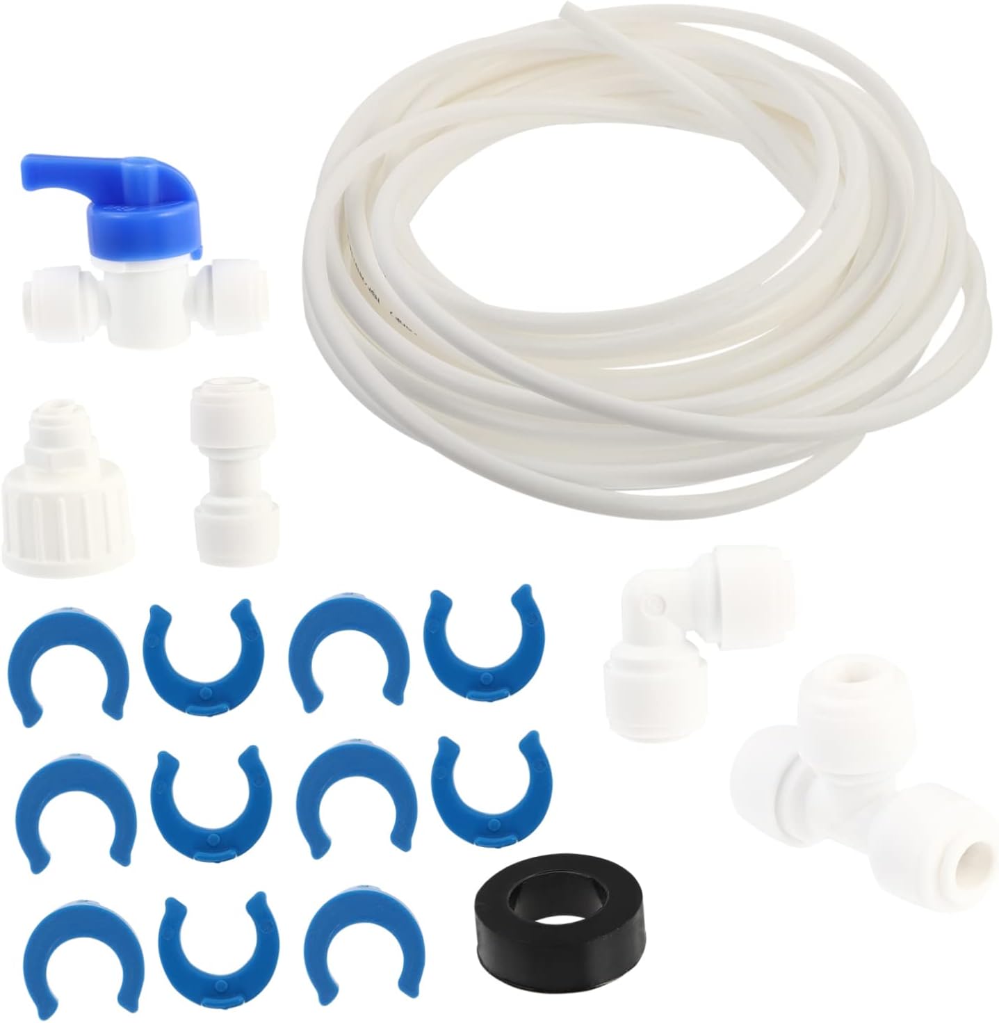 1Set Refrigerator Water Line Connector Clip Fitting Kit Complete Hose for Water Filter Ice Maker Easy Quick Connect Installation Essential Tubing for Appliance Use