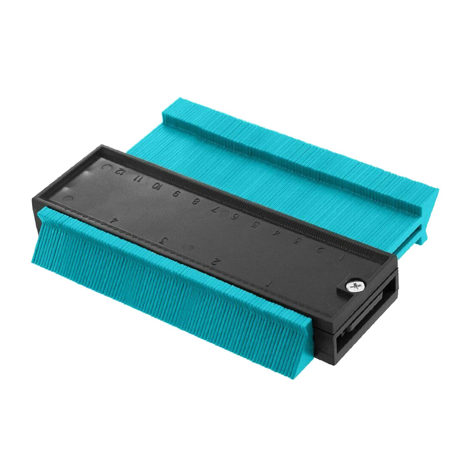 walgreenDuffy 5 inches Precisely Contour Gauge Profile Tools ABS Plastic Durable Not Deform Precise Irregular Shape Wood Marking Tool Duplicator Ruler Winding Circular Frame Woodworking, Green