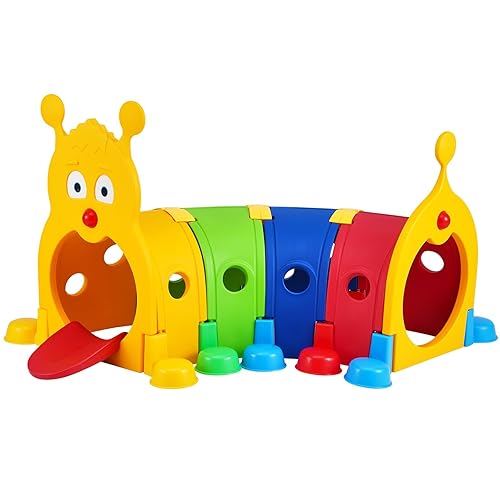 Miniatura 10 de VEVOR Túnel de oruga para niños, escalada y gateo en interiores y exteriores, equipo de juego para niños pequeños, niños, niñas, bebés de 3 a 6
