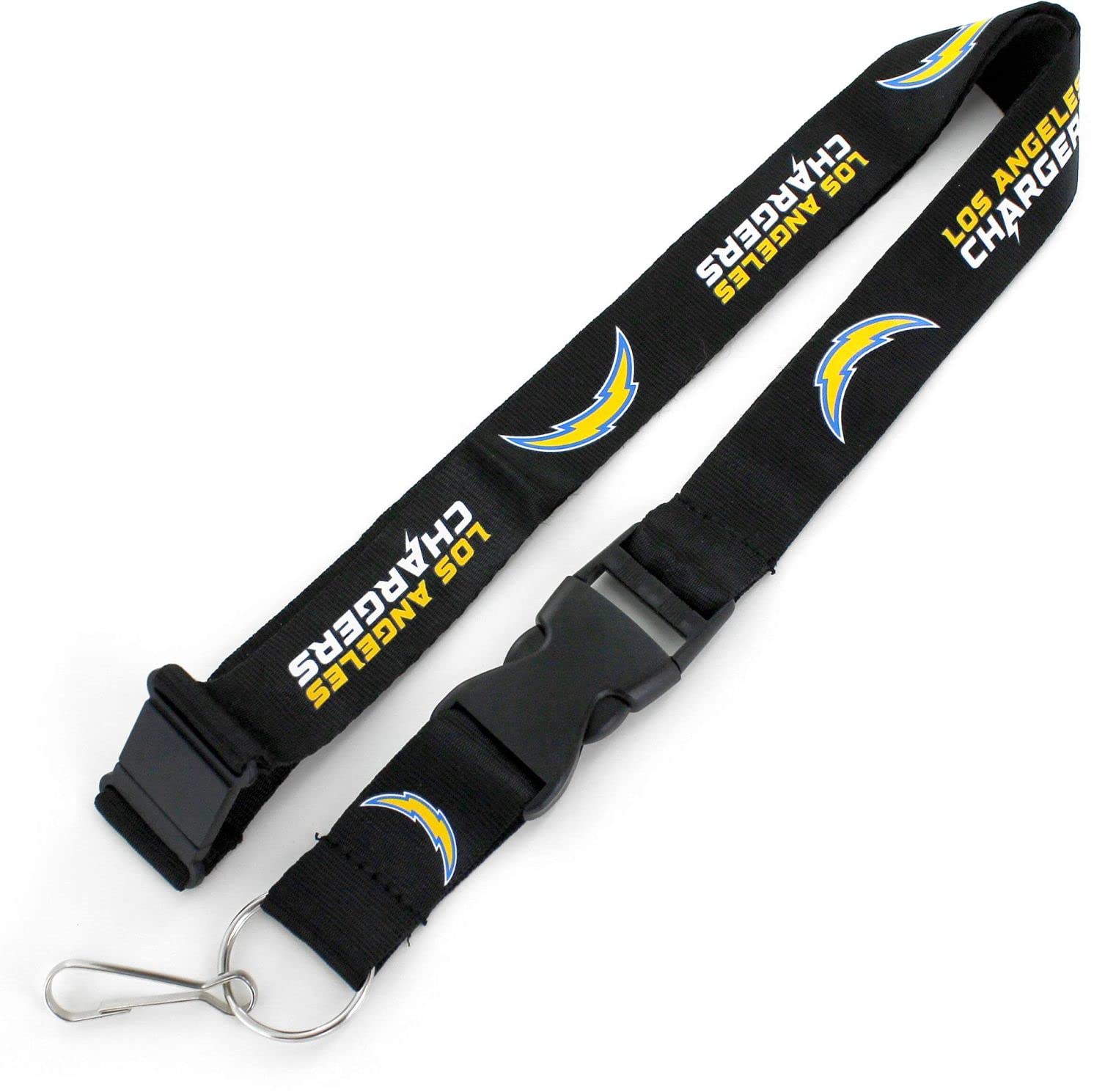 aminco NFL Los Angeles Chargers Team Lanyard, Black, One Size