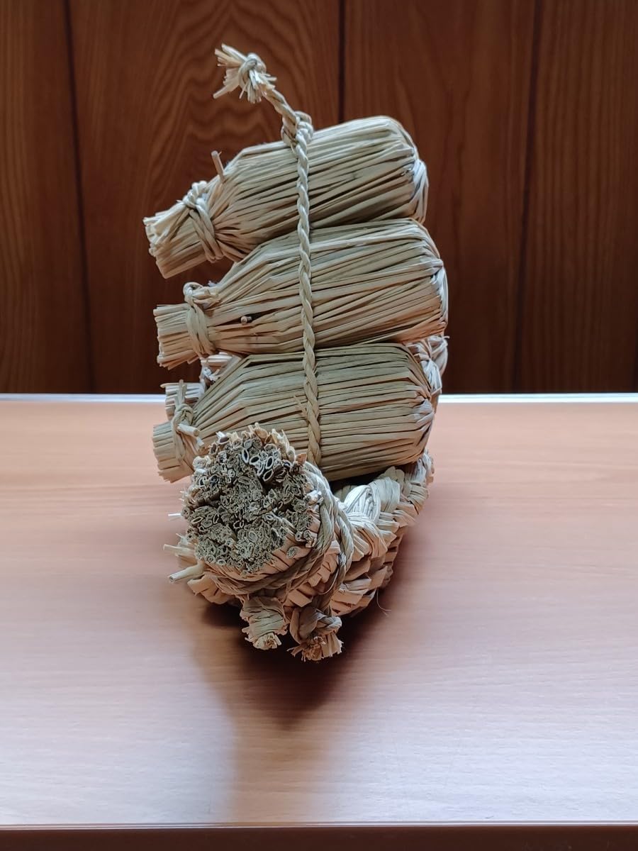 Amazon.co.jp: 藁細工 わら 手作り 宝船 置物 神棚 飾り物 縁起物 運気