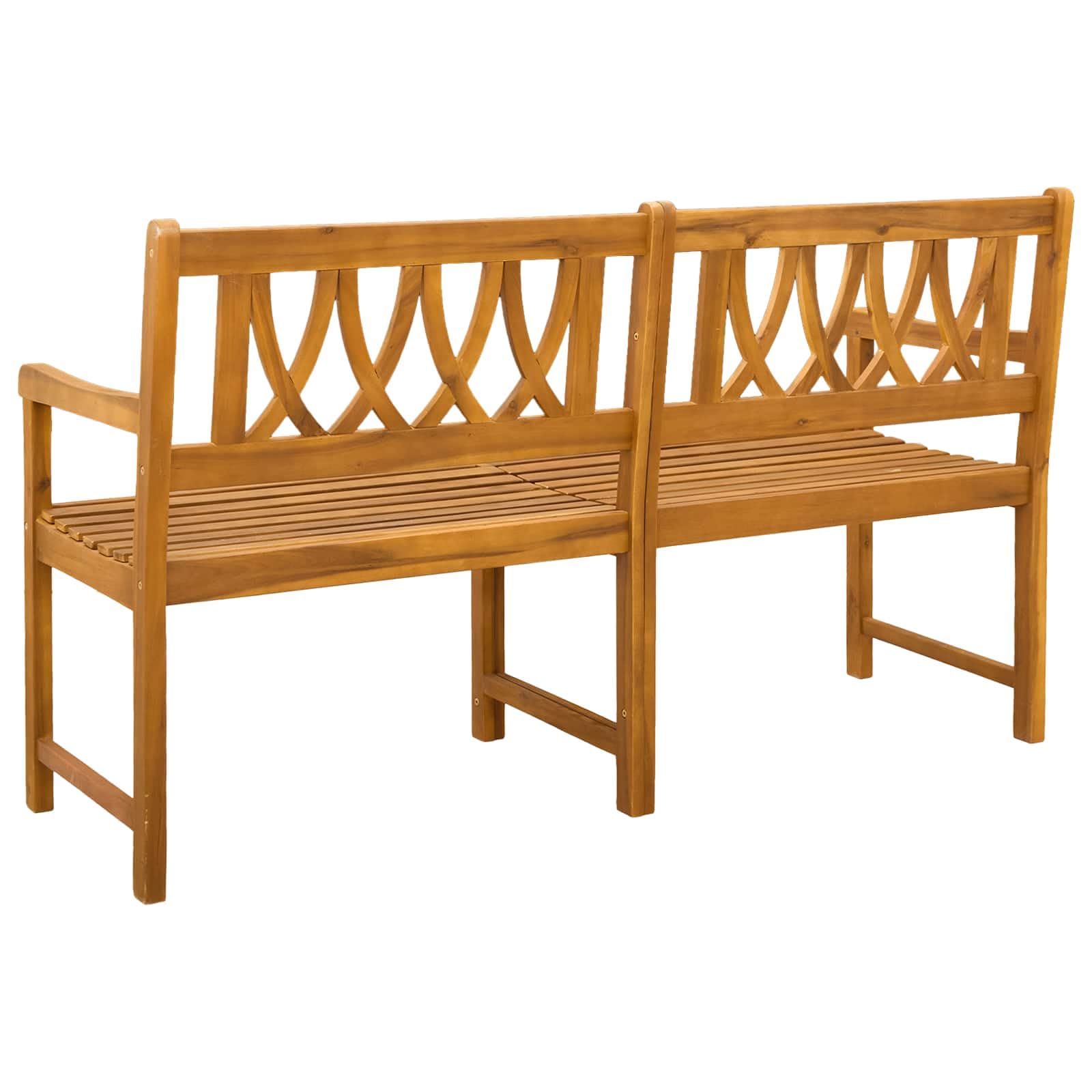 Banco de Exterior Natural 150 x 55,5 x 90 cm, Bancos de jardín, 17 kg-42028083