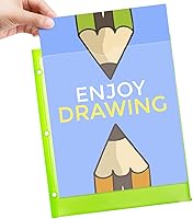 Vista 2 de Carpetas plásticas de alta resistencia con bolsillo frontal transparente - 6 unidades, carpetas de 3 bolsillos con 3 agujeros para archivadores de 3