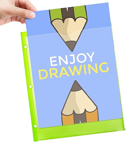 Miniatura 2 de WOT I Carpetas plásticas resistentes con bolsillos frontales transparentes - paquete de 6, carpetas extra gruesas con bolsillos y agujeros para