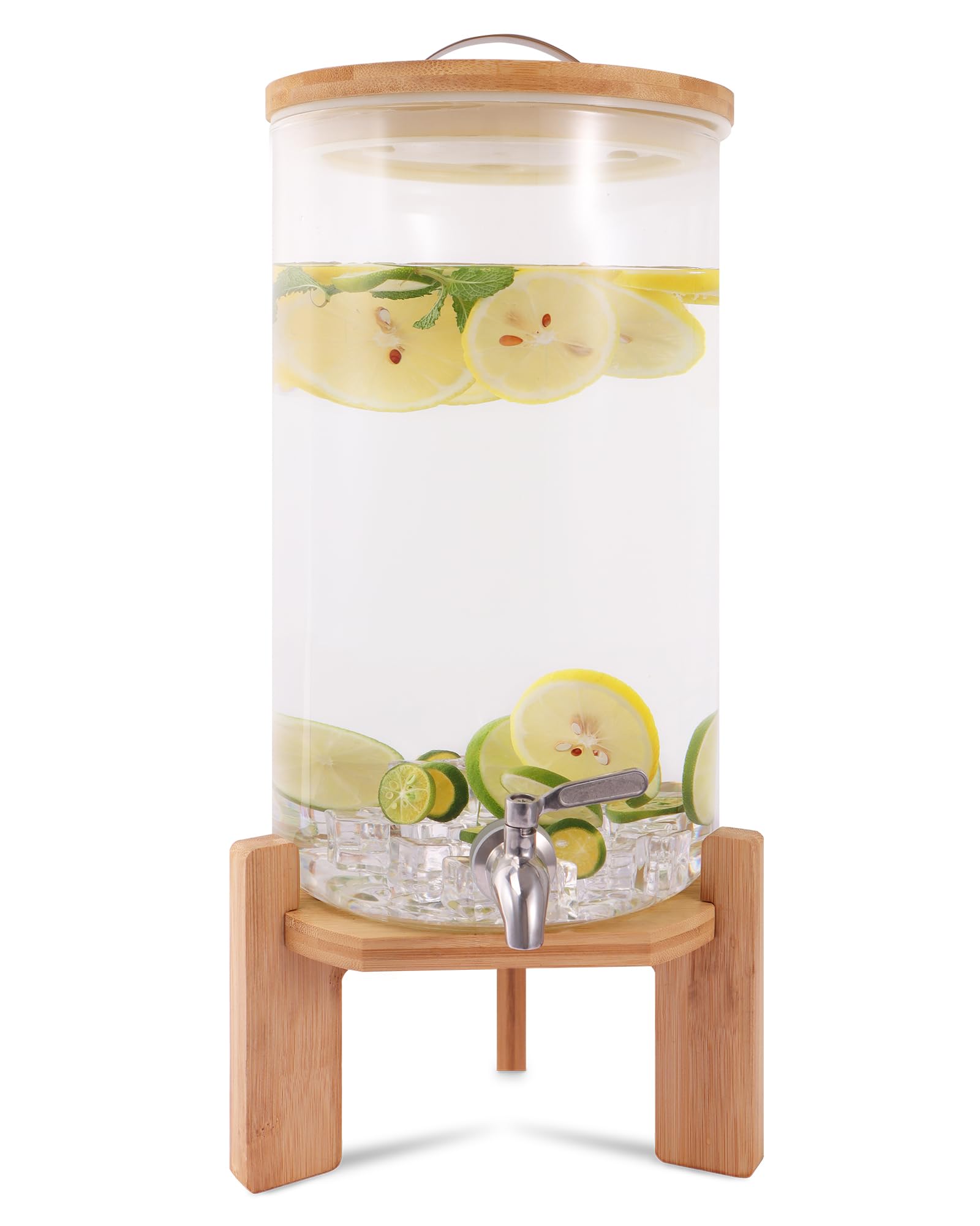 Drink Dispenser,8.5 litres Glass Water Dispenser with Stand,Beverage Dispenser,Large Drink Dispensers for Parties,Bars,Restaurants