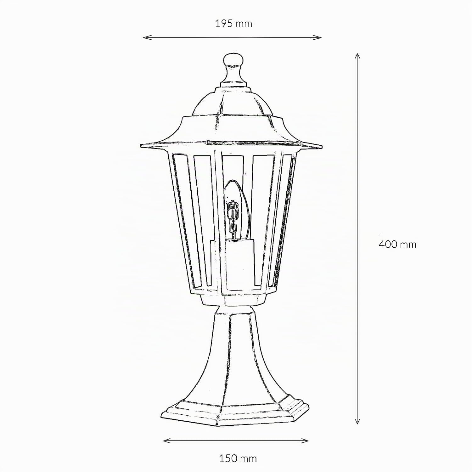 Easylight Lámpara de camino aluminio cristal negro IP44 Camino terraza H:40 cm E27 Lámpara de pie rústica nostálgica para exterior PARIS
