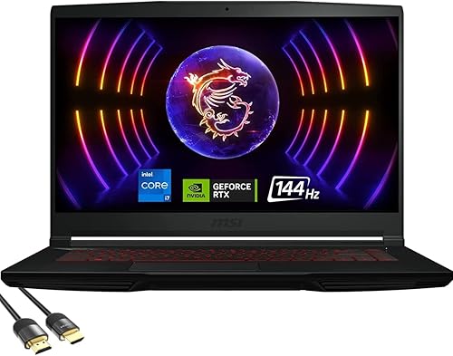 MSI GF63 - Portátil delgado para juegos, FHD IPS de 15.6 pulgadas, 144Hz, Intel 10-Core i7-12650H de 12 generación, Geforce RTX 4050, 16GB DDR4, 1TB
