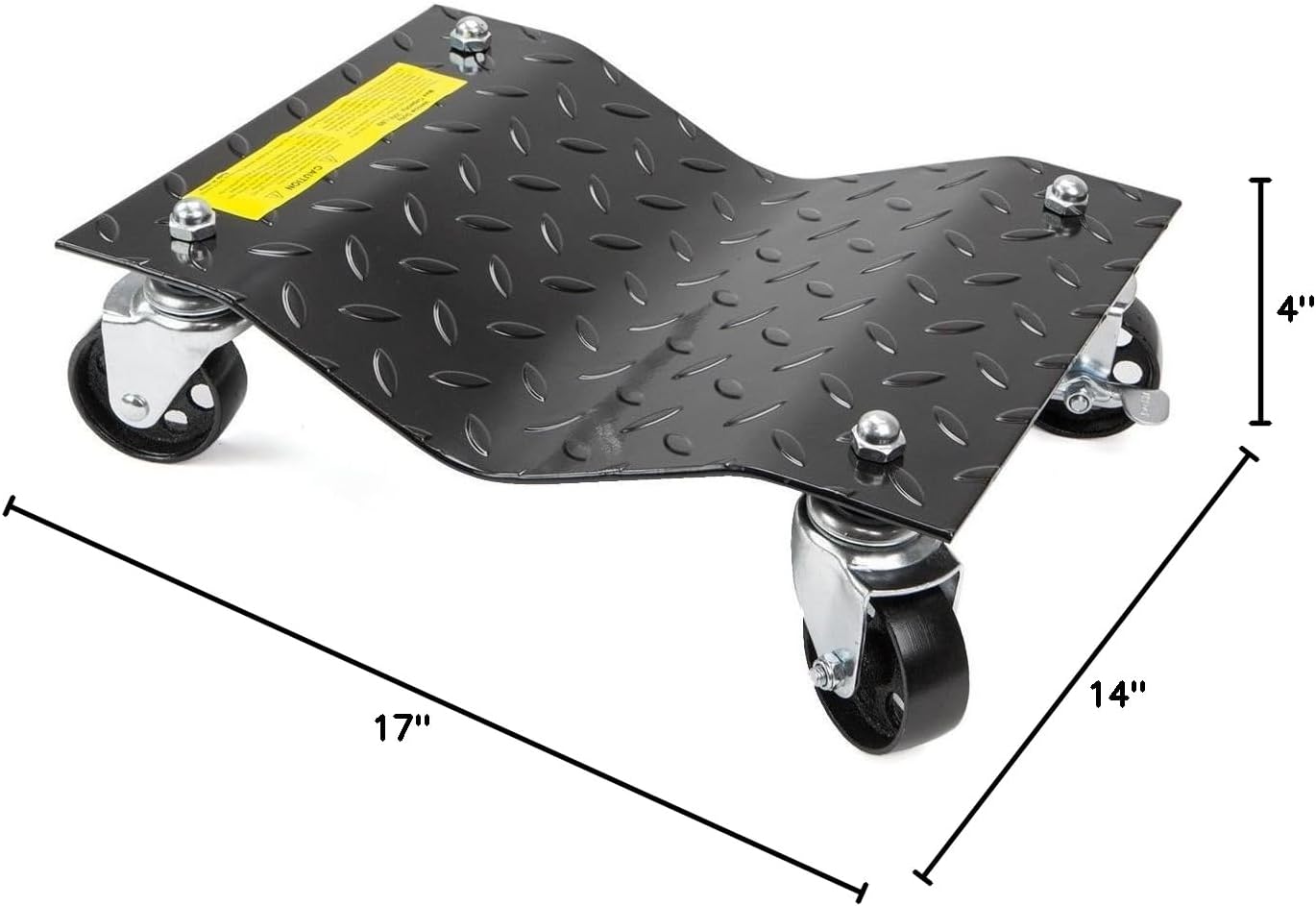 XtremepowerUS 2-Pieces 12 x 16 Set Premium Skates Wheel Car Dolly Repair Slide Vehicle Car Moving Dolly (1-Pair)