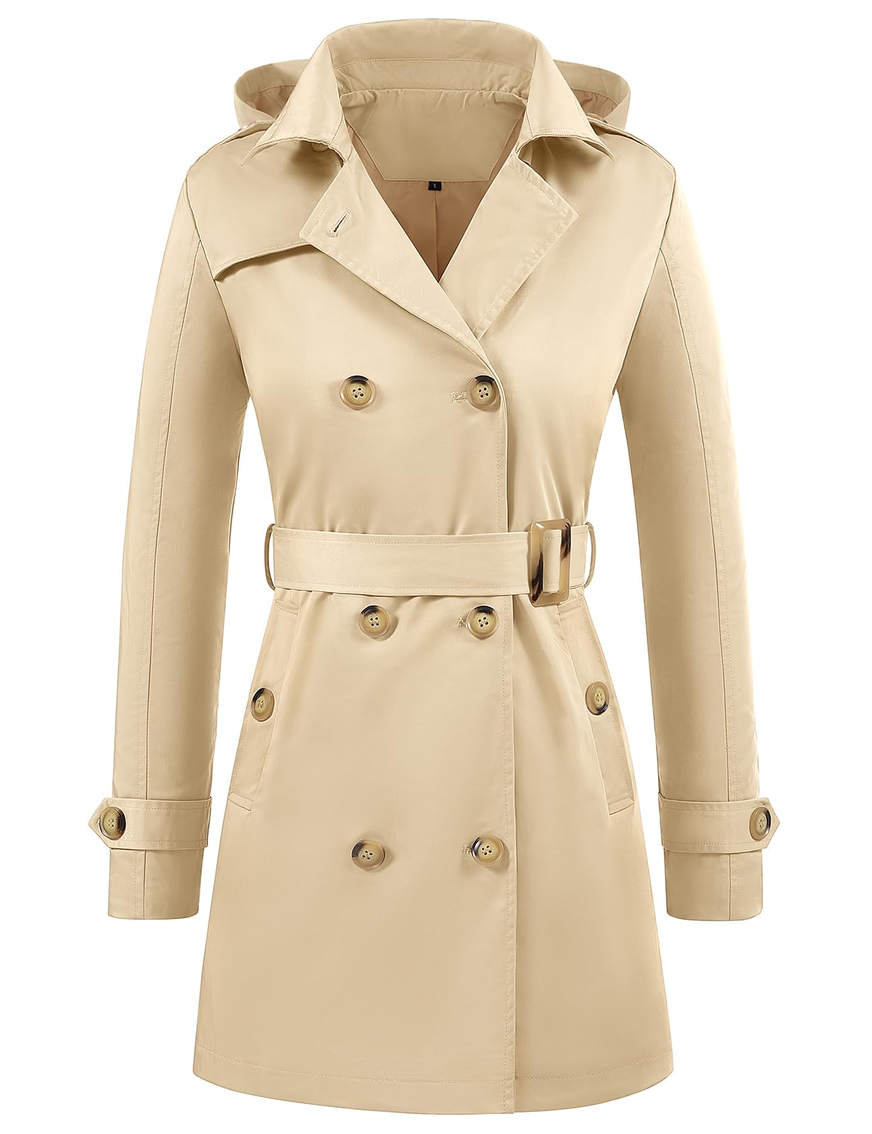 Wantdo Double Breasted Waterdichte Trenchcoat Voor