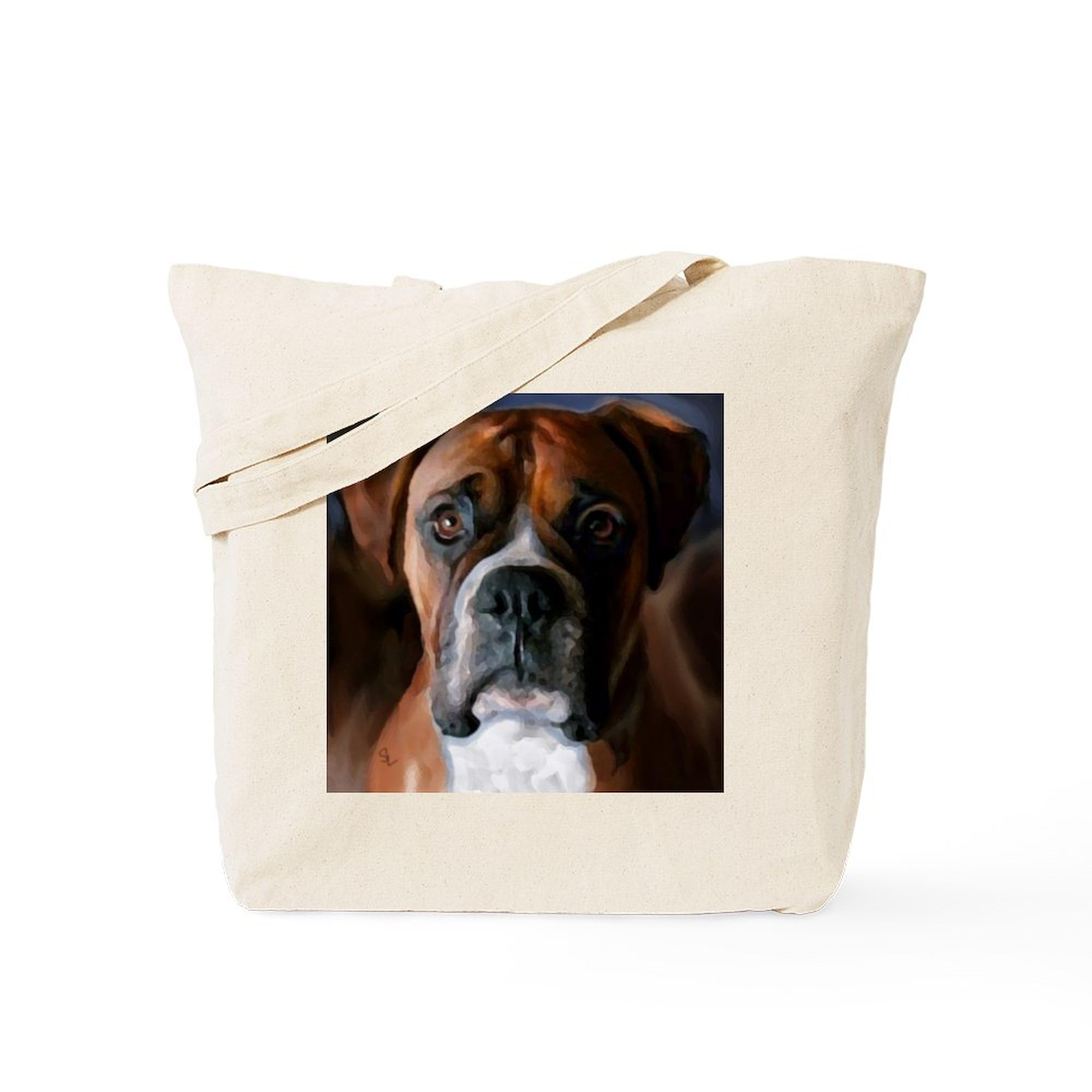 CafePress Adoring Boxer Dog Tote Bag Reusable Natural Beige Canvas Shopping Bag