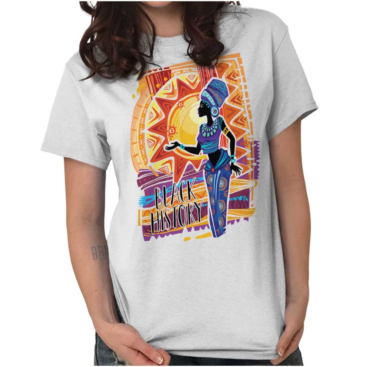 HAMERCOP Black History Heritage African Queen Womens Graphic T Shirt Tees