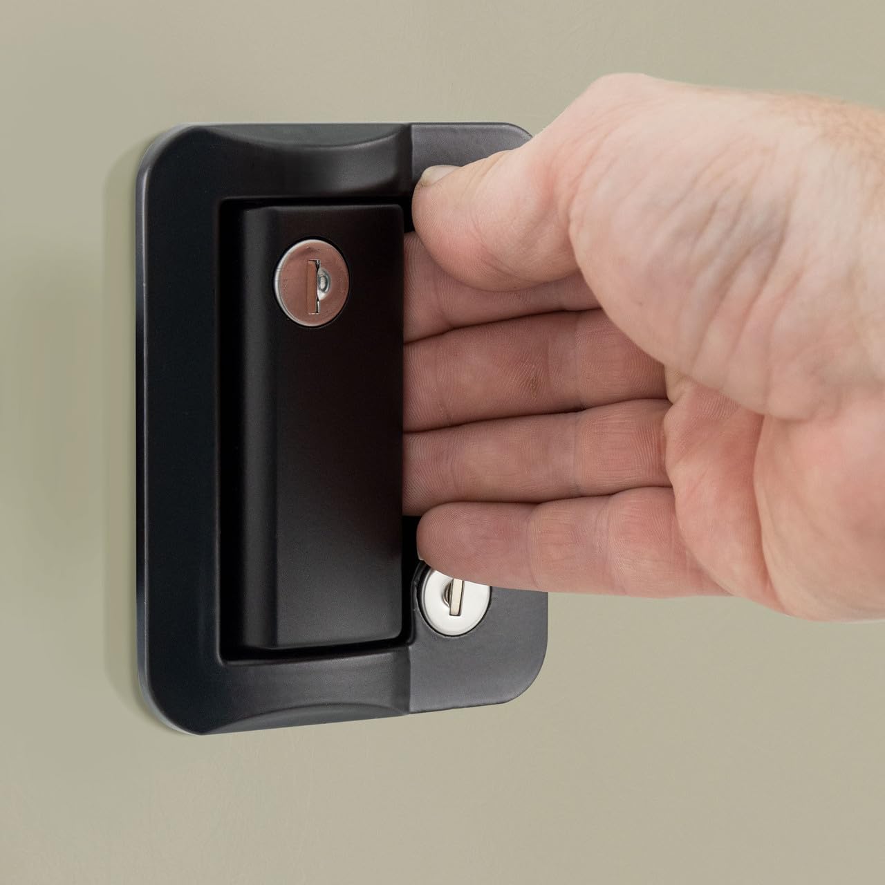 RecPro Black RV Camper Trailer Motorhome Paddle Entry Door Lock Latch Handle KNOB DEADBOLT