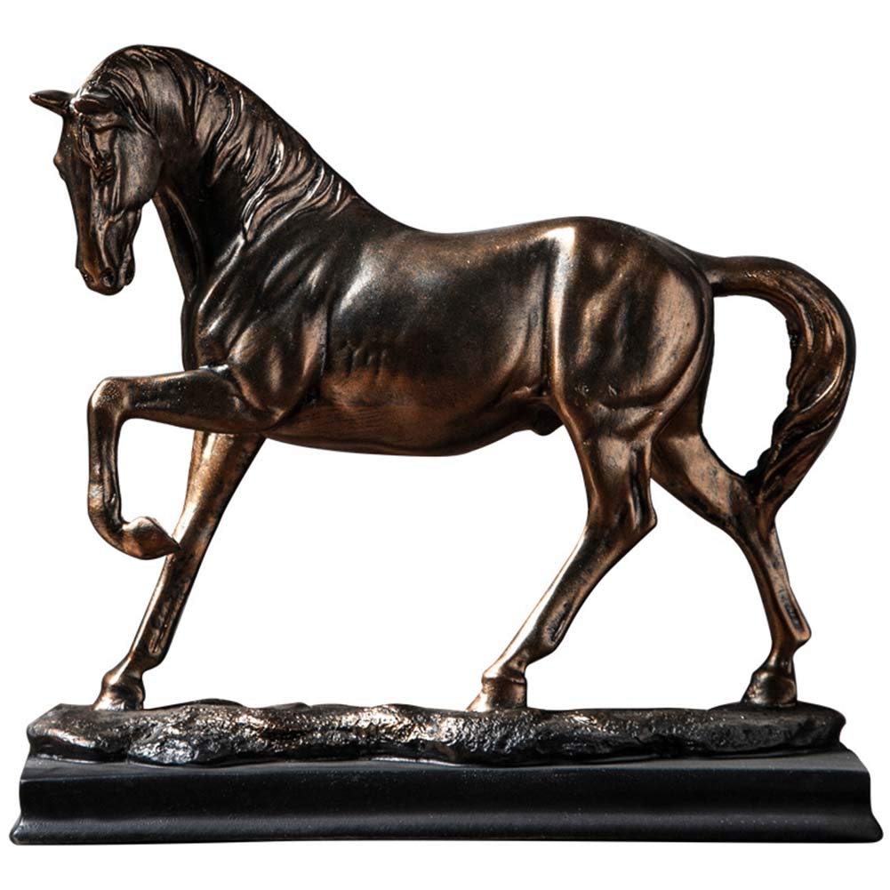 Konia statuetka figurka bieganie zwierzę prosta sztuka rzeźba ozdoba salon biuro dekoracje, A