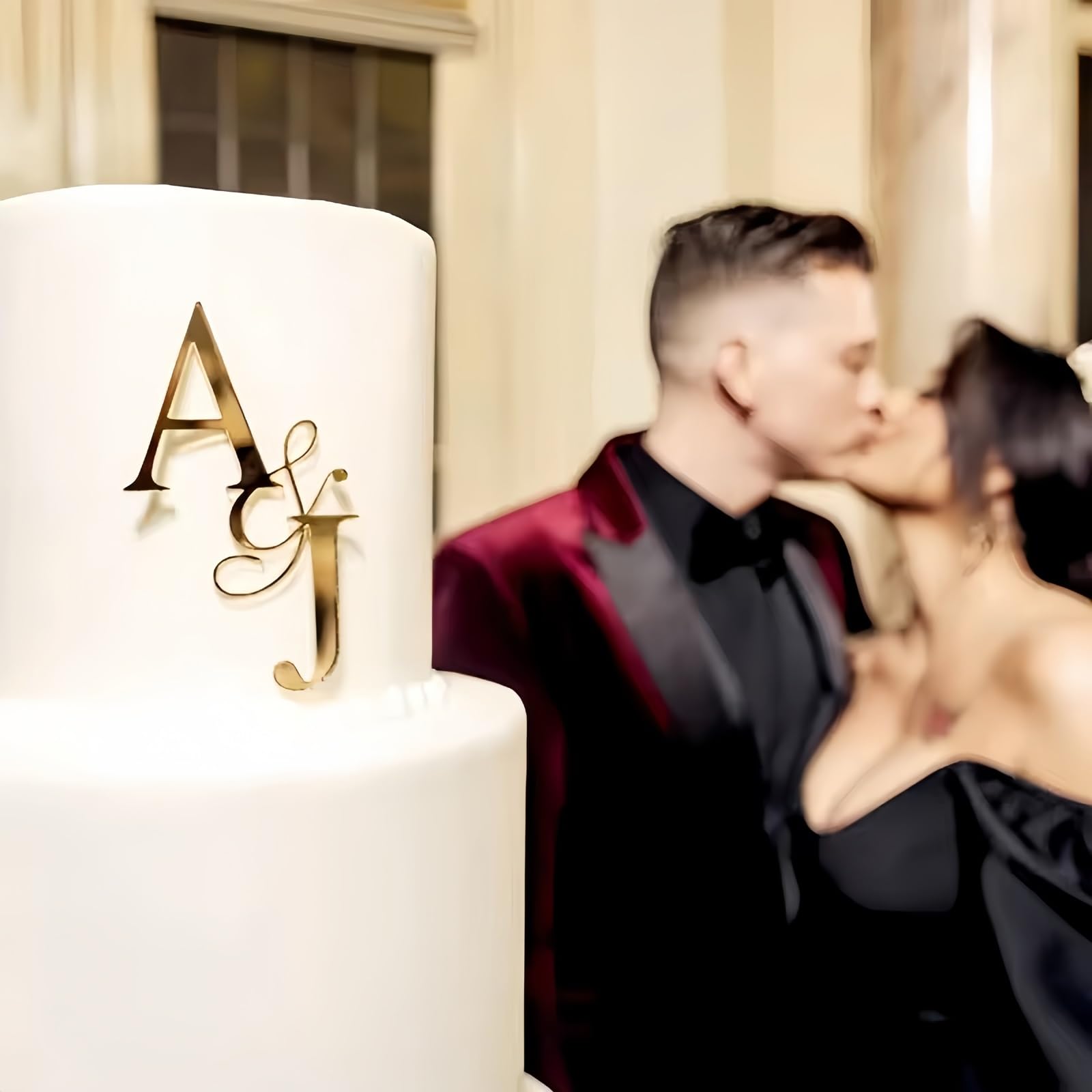 Topper Torta Matrimonio Personalizzato - Iniziali E Data In Acrilico, Decorazione Elegante Per Ricordo - Foto 4