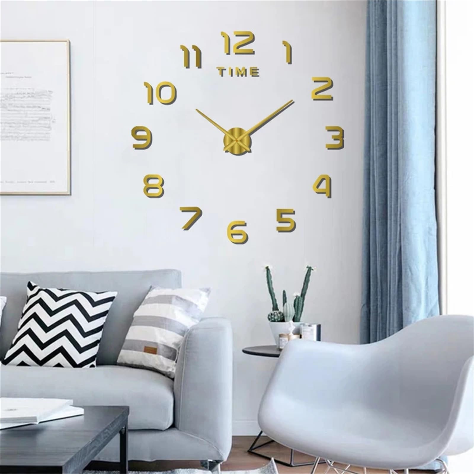 Horloge Murale numérique 3D créative, Chiffres Romains, Miroir, Grande Horloge Ronde, Auto-adhésive, DIY Bricolage pour Le Salon Et La Chambre(Black)