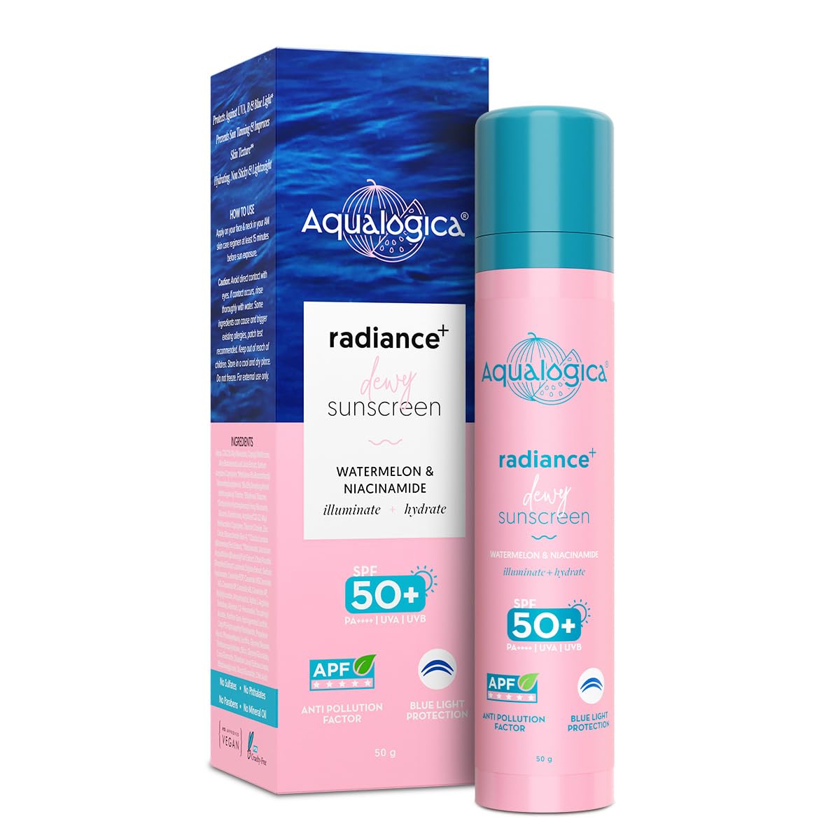 Radiance+ Niacinamide SPF 50 Sunscreen with PA+++ for UVA/B & Blue Light Protection | Sun & Device Screen Light Protector | Lightweight & Fragrance-Free | 1.76 Oz/50g
