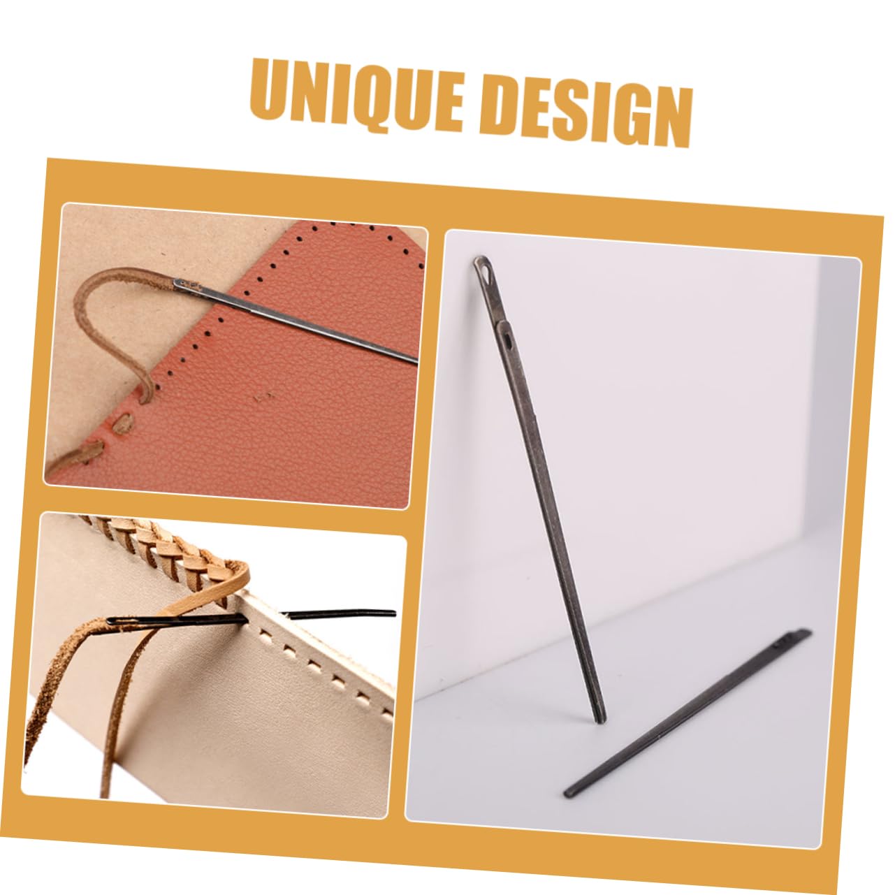 CIMAXIC Needles Kit 4pcs Leather Craft Lacing Needles Versatile for Sewing Leatherworking