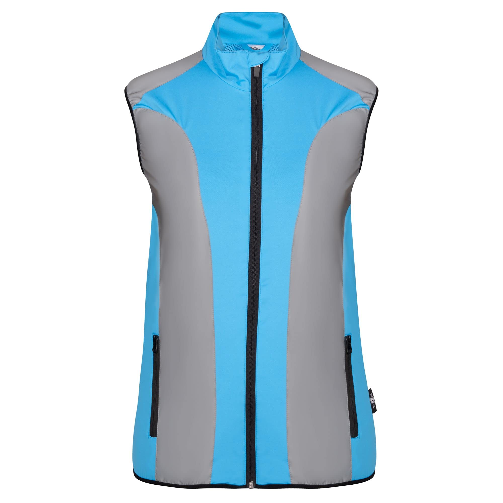BTR Damska odblaskowa kamizelka rowerowa i do biegania dla kobiet. Wysoka widoczność (Hi Viz) i bardzo odblaskowa kamizelka sportowa na świeżym powietrzu. Niebo niebieski rozmiar 8