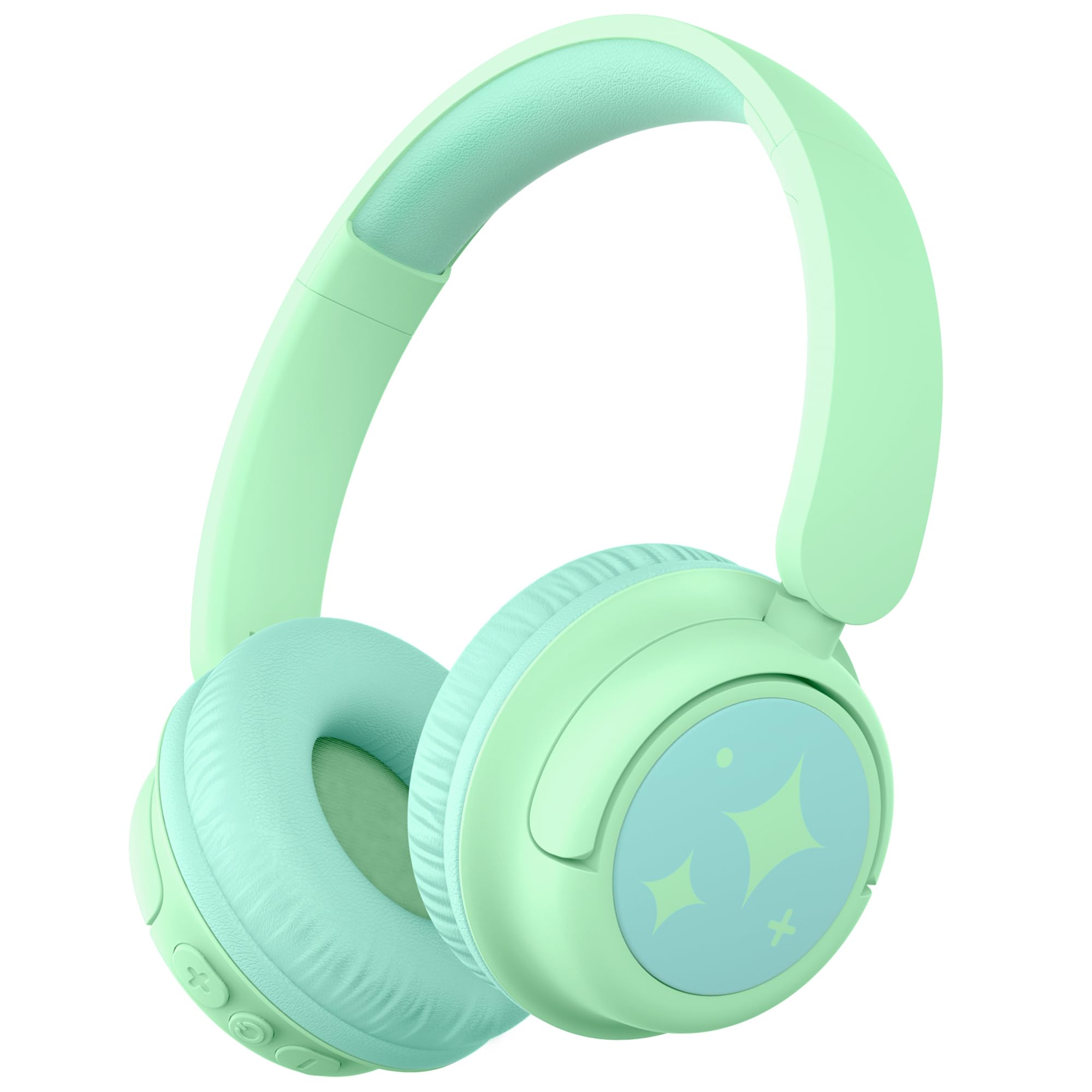 iClever BTH22 Kids Bluetooth Headphones, 60H Play Time, 74/85 dBA Safe Volume, Bluetooth 5.4, USB C, Over Ear Kids Headphones Wireless with Mic AUX Cord for iPad/Tablet/Travel/School, Light Green
