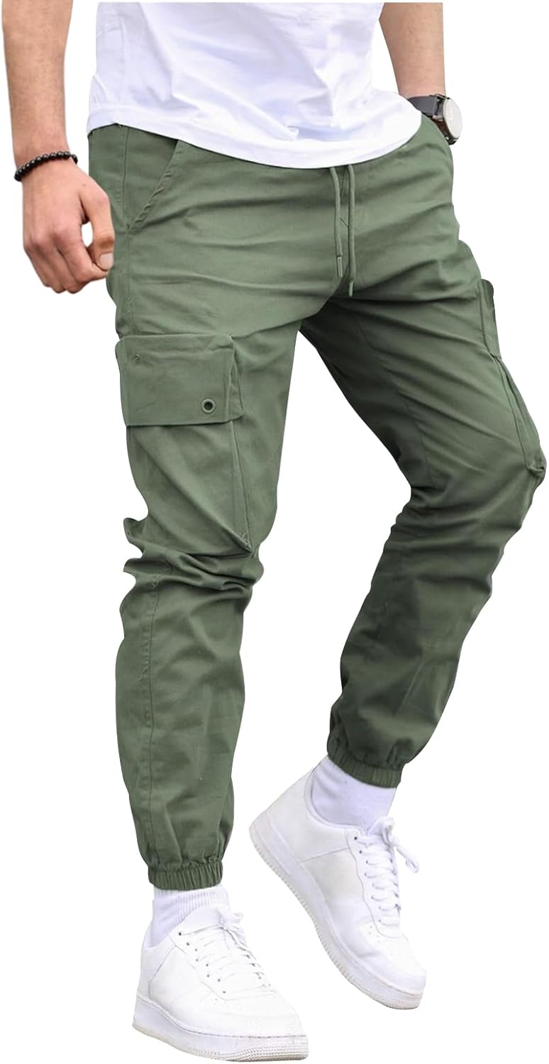 M Menmentings Men's Outdoor Jogging Casual Sweatpants Stretch Waist Lightweight Cargo Pants