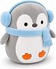 Peluche de pingüino con bufanda y orejeras, almohada de peluche 12" | Accesorios de invierno, suave y esponjoso, para niños y bebés, diseño abrazable, almohada para abrazar 3