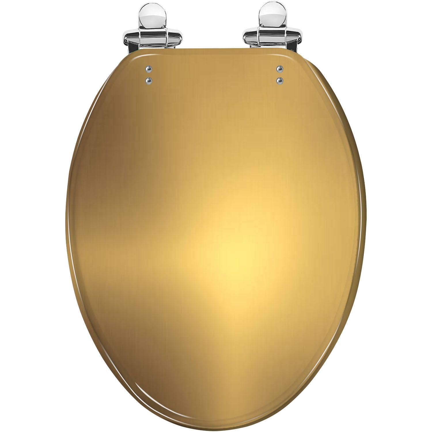 Brushed Gold Elongated Toilet Seat with Quiet Close Quick Release Hinges Easy Clean Installation(Multi5)