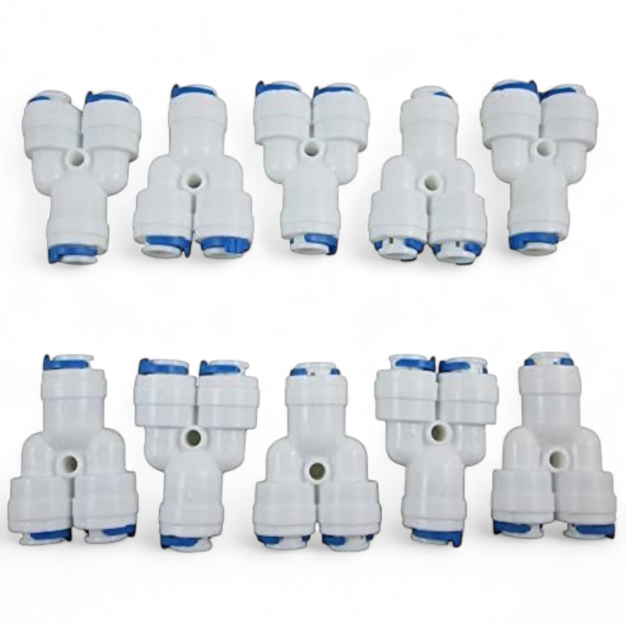 1/4" Tee 3 Way Y Type Splitter Tube Quick Connect Push Fit Fittings for RO Water Reverse Osmosis System (Pack of 10)(1/4 Y Type 10Pcs)-image-46