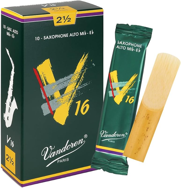 Vandoren SR7025 Alto Sax V16 Reeds Strength 2.5; Box of 10